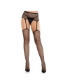 MEDIAS DE ENCAJE CON PORTALIGAS Y CRUZ TRASERA NEGRO DE LA MARCA LEG AVENUE HOSIERY