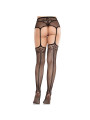 MEDIAS DE ENCAJE CON PORTALIGAS Y CRUZ TRASERA NEGRO DE LA MARCA LEG AVENUE HOSIERY