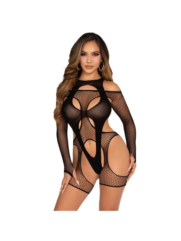 BODY ARNÉS REJILLA NEGRO CON LIGA AJUSTABLE LEG AVENUE DE LA MARCA LEG AVENUE TEDDIES