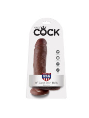 KING COCK PENE REALISTICO 20 CM MARRÓN PARA ARNES DE LA MARCA KING COCK