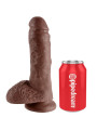 KING COCK PENE REALISTICO 20 CM MARRÓN PARA ARNES DE LA MARCA KING COCK