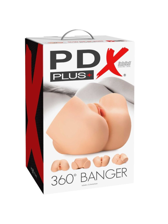 MASTURBADOR REALISTA 360° DOBLE ENTRADA PDX PLUS BANGER DE LA MARCA PDX PLUS+