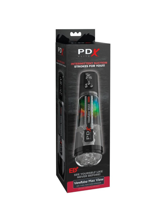 MASTURBADOR AUTOMÁTICO CON SUCCIÓN Y LUZ LED TRANSPARENTE DE LA MARCA PDX ELITE