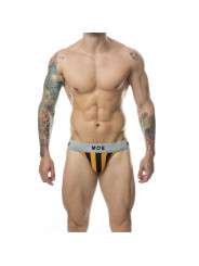 SUSPENSORIO MOB JOCK CLÁSICO FRANJAS NARANJA TALLA S DE LA MARCA MOB