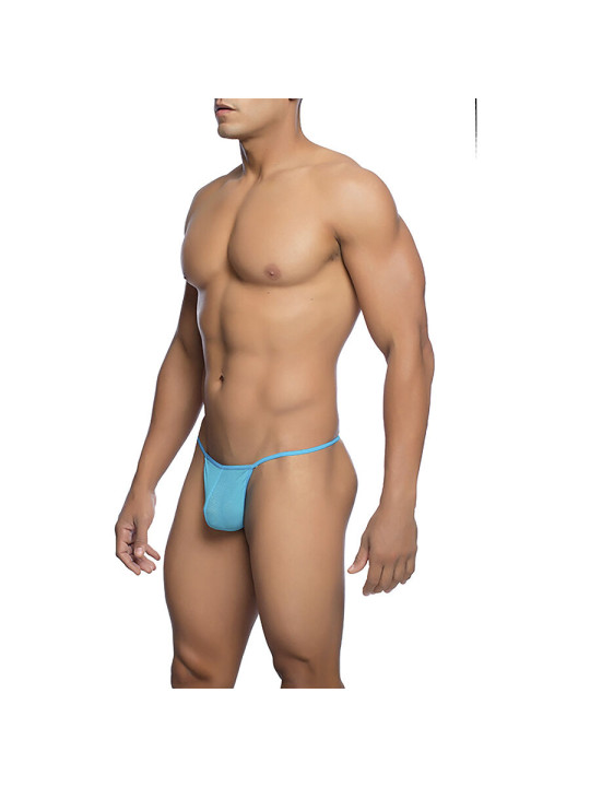 TANGA TRANSPARENTE MASCULINO TIPO T COLOR AQUA TALLA S/M DE LA MARCA MOB