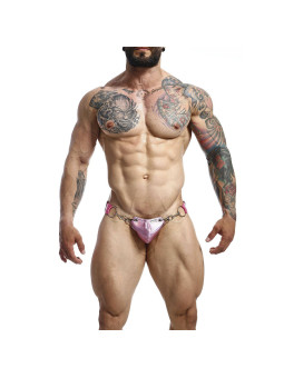 JOCKSTRAP ROSA CON ANILLAS METÁLICAS Y SUSPENSORIO DE LA MARCA MOB