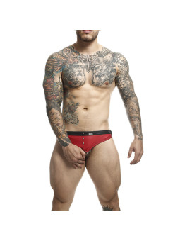 SUSPENSORIO JOCKSTRAP ROJO CON ANILLO Y TACHUELAS METÁLICAS DE LA MARCA MOB