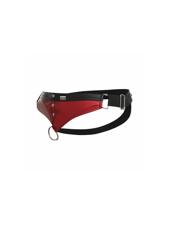 SUSPENSORIO JOCKSTRAP ROJO CON ANILLO Y TACHUELAS METÁLICAS DE LA MARCA MOB