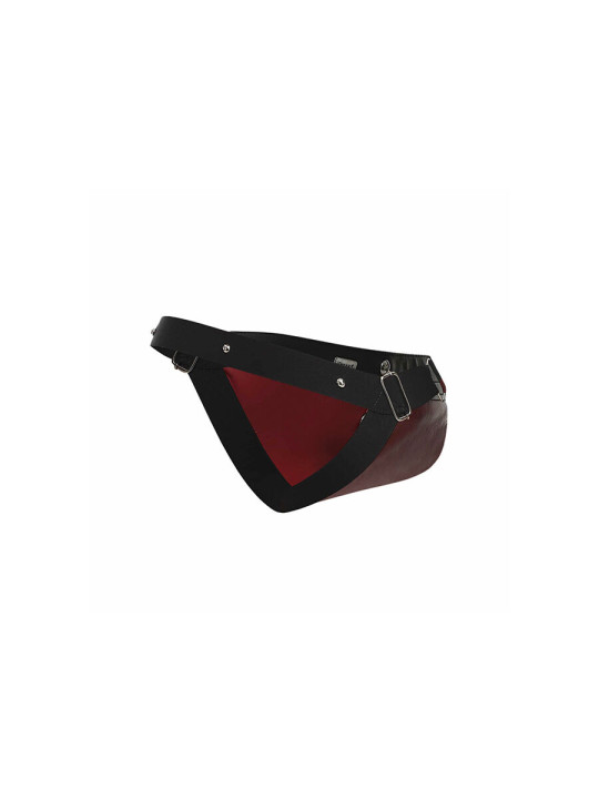 SUSPENSORIO JOCKSTRAP ROJO CON ANILLO Y TACHUELAS METÁLICAS DE LA MARCA MOB