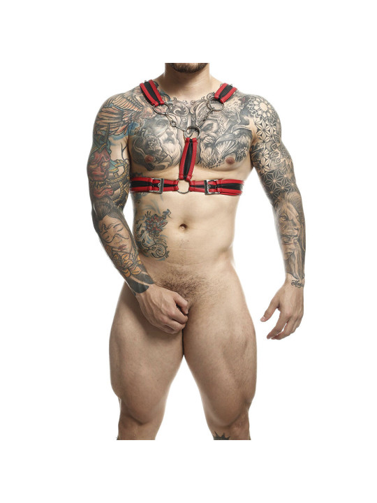 ARNÉS ROJO CON CADENAS BDSM TALLA ÚNICA DOMINACIÓN DE LA MARCA MOB