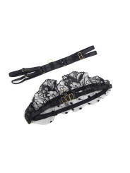 CONJUNTO LENCERÍA ENCAJE NEGRO CON LIGUERO TALLA S/M DE LA MARCA SUBBLIME SETS