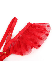 CONJUNTO LENCERÍA ENCAJE ROJO SUJETADOR LIGUERO SUBBLIME DE LA MARCA SUBBLIME SETS