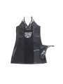 VESTIDO CUERO ENCAJE FLORAL NEGRO SEXY TALLA S/M DE LA MARCA SUBBLIME DRESSES