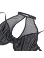 CONJUNTO LENCERÍA CUERO Y MALLA SUJETADOR FALDA NEGRO DE LA MARCA SUBBLIME SETS