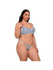 CONJUNTO LENCERÍA FLORAL CELESTE SUJETADOR PANTY BORDADOS DE LA MARCA SUBBLIME SETS