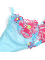 CONJUNTO LENCERÍA AZUL FLORAL SUJETADOR LIGUERO MALLA DE LA MARCA SUBBLIME SETS