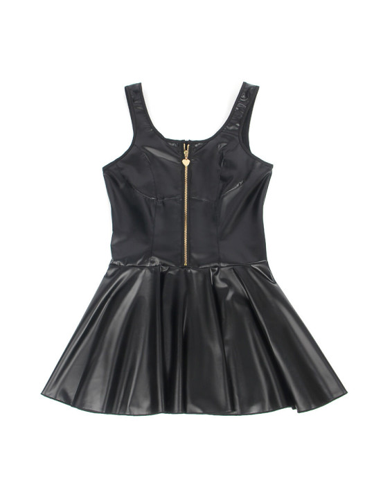 VESTIDO CUERO CREMALLERA CORAZÓN NEGRO S/M SEXY DE LA MARCA SUBBLIME DRESSES