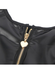 VESTIDO CUERO CREMALLERA CORAZÓN NEGRO S/M SEXY DE LA MARCA SUBBLIME DRESSES