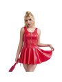 VESTIDO CUERO ROJO CORAZÓN CREMALLERA FRONTAL SEDUCCIÓN DE LA MARCA SUBBLIME DRESSES