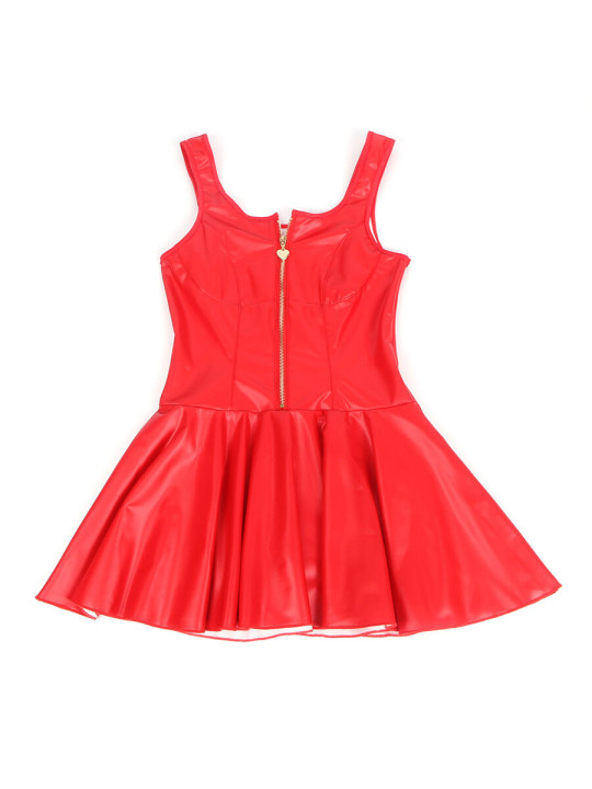 VESTIDO CUERO ROJO CORAZÓN CREMALLERA FRONTAL SEDUCCIÓN DE LA MARCA SUBBLIME DRESSES