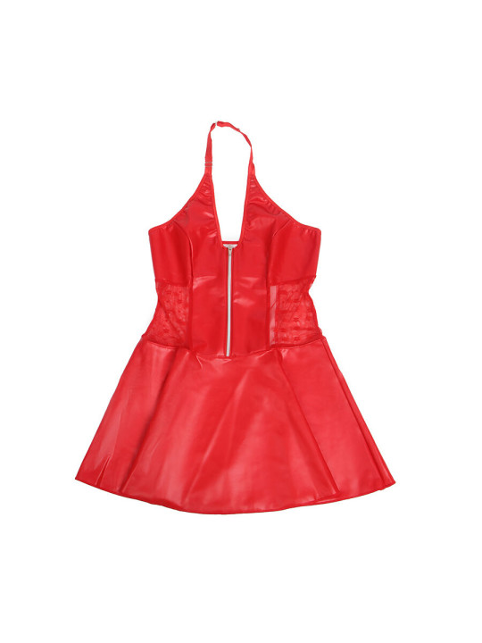 VESTIDO CUERO ENCAJE ROJO CON LIGUERO HALTER SUBBLIME DE LA MARCA SUBBLIME DRESSES