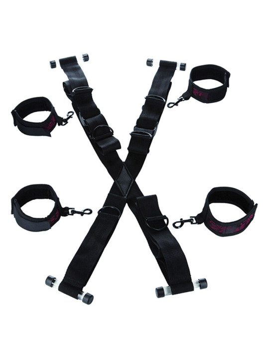 CALEXOTICS ESPOSAS PUERTA BONDAGE SUJECIÓN CRUZ ROJO NEGRO DE LA MARCA CALEXOTICS
