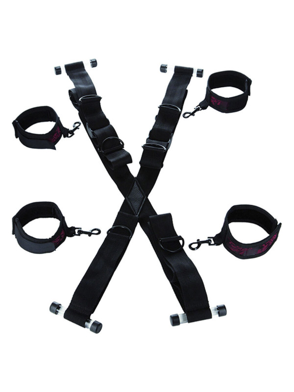 CALEXOTICS ESPOSAS PUERTA BONDAGE SUJECIÓN CRUZ ROJO NEGRO DE LA MARCA CALEXOTICS