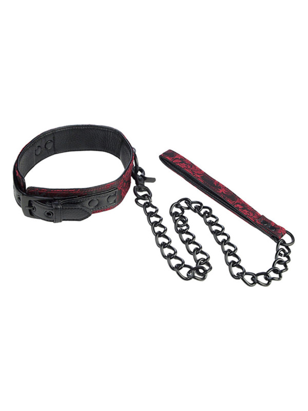 COLLAR BDSM AJUSTABLE CALEXOTICS SCANDAL NEGRO Y ROJO DE LA MARCA CALEXOTICS