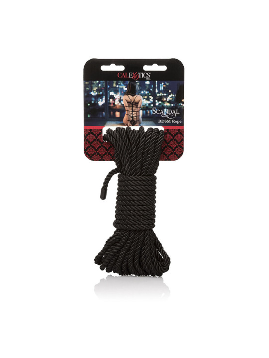 CUERDA BONDAGE BDSM 10M NEGRA SHIBARI CALEXOTICS SCANDAL DE LA MARCA CALEXOTICS