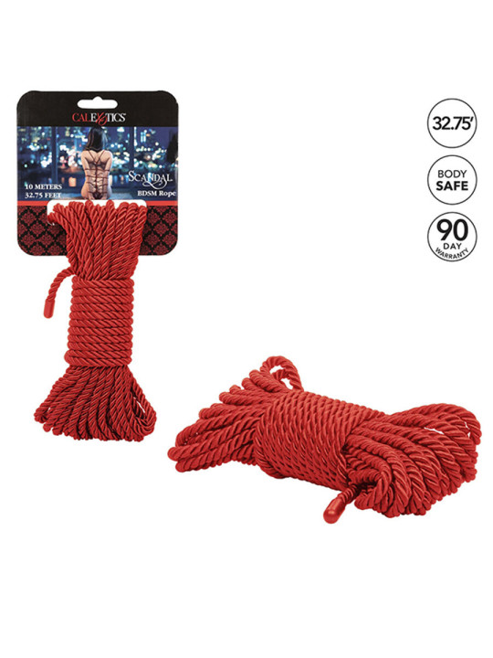 CUERDA BONDAGE BDSM ROJA 10M CALEXOTICS SCANDAL SHIBARI DE LA MARCA CALEXOTICS
