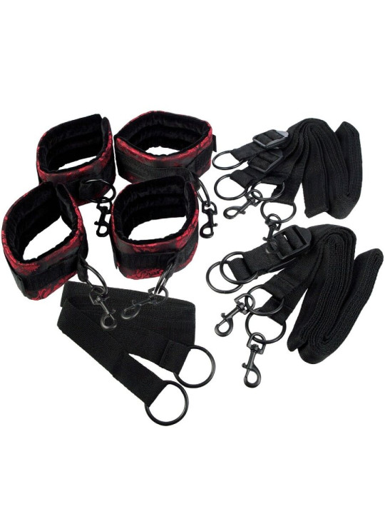 CALEXOTICS SCANDAL SET ATADURAS CAMA BONDAGE ROJO NEGRO DE LA MARCA CALEXOTICS