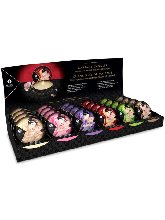 SHUNGA VELAS MASAJE AROMÁTICAS 24 UNIDADES EXPOSITOR DE LA MARCA SHUNGA CANDLES