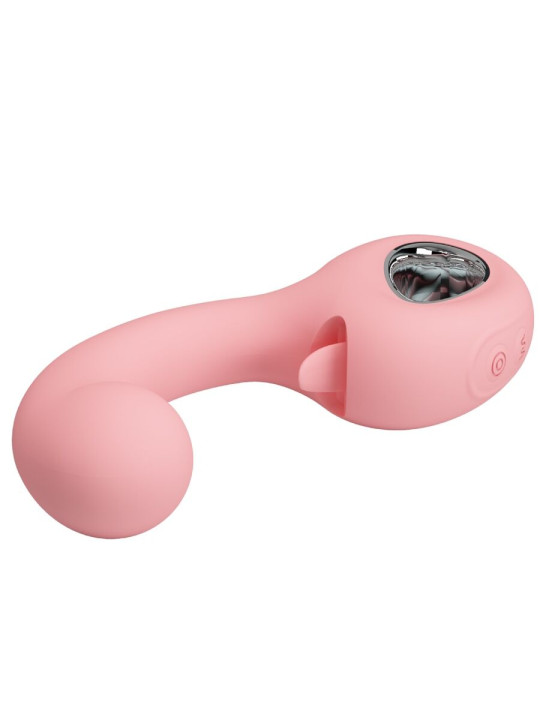 VIBRADOR DOBLE ESTIMULACIÓN PUNTO G Y CLÍTORIS 10 MODOS ROSA DE LA MARCA PRETTY LOVE SMART