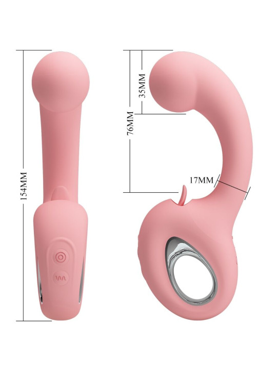 VIBRADOR DOBLE ESTIMULACIÓN PUNTO G Y CLÍTORIS 10 MODOS ROSA DE LA MARCA PRETTY LOVE SMART