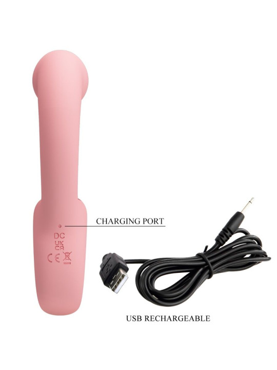 VIBRADOR DOBLE ESTIMULACIÓN PUNTO G Y CLÍTORIS 10 MODOS ROSA DE LA MARCA PRETTY LOVE SMART
