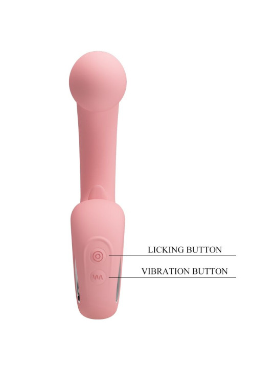 VIBRADOR DOBLE ESTIMULACIÓN PUNTO G Y CLÍTORIS 10 MODOS ROSA DE LA MARCA PRETTY LOVE SMART