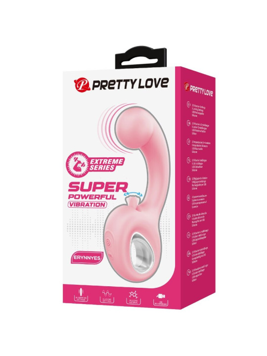 VIBRADOR DOBLE ESTIMULACIÓN PUNTO G Y CLÍTORIS 10 MODOS ROSA DE LA MARCA PRETTY LOVE SMART