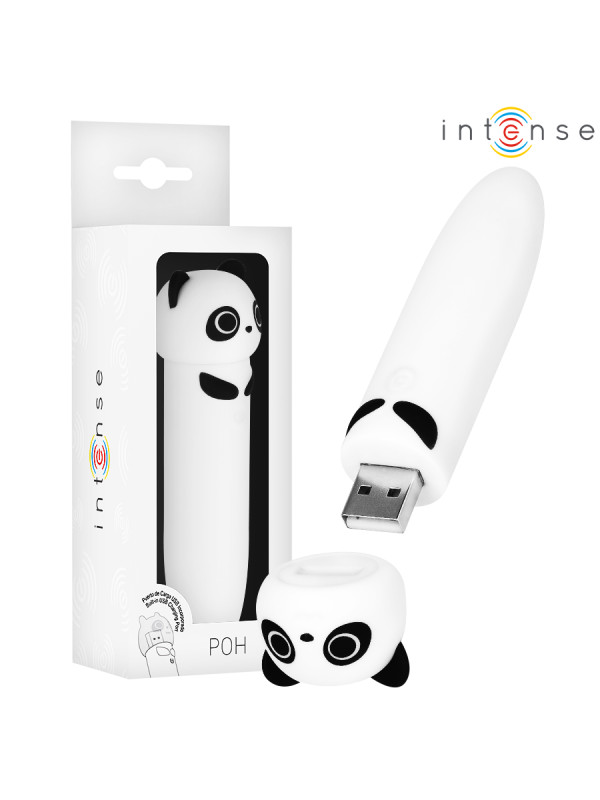 VIBRADOR PANDA RECARGABLE USB 8 MODOS SILICONA MÉDICA DE LA MARCA INTENSE FUN