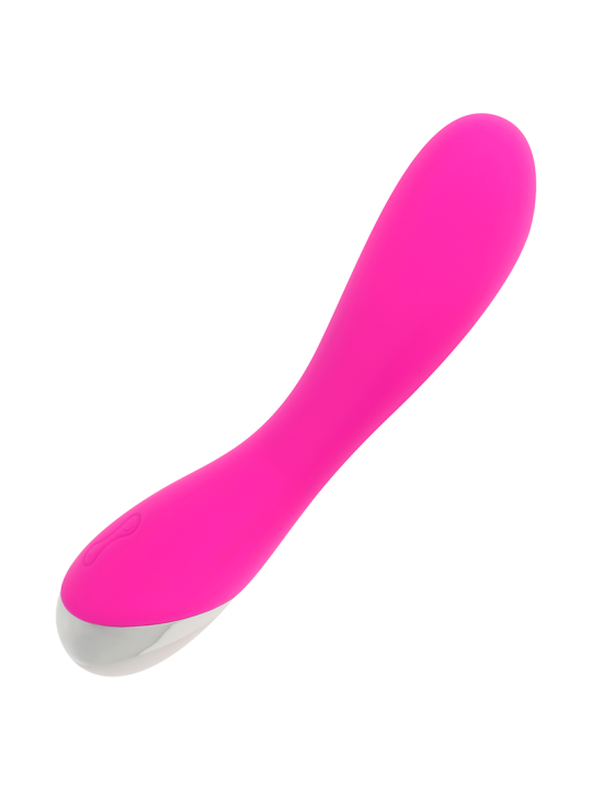 VIBRADOR CURVADO PUNTO G 10 MODOS SILICONA ROSA DE LA MARCA OHMAMA VIBRATORS