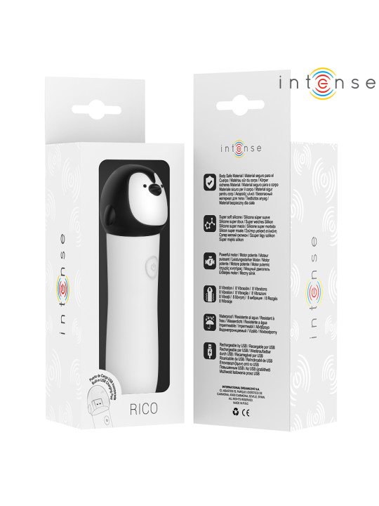 VIBRADOR PINGÜINO RECARGABLE USB 8 MODOS RESISTENTE AGUA DE LA MARCA INTENSE FUN