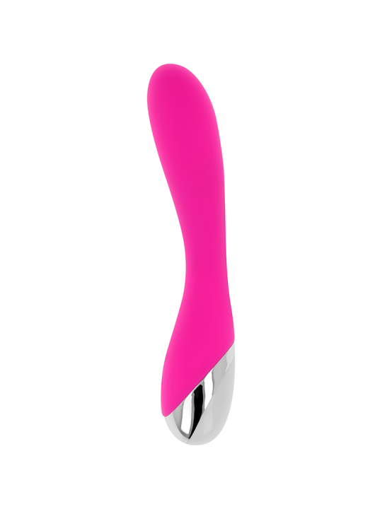 VIBRADOR CURVADO PUNTO G 10 MODOS SILICONA ROSA DE LA MARCA OHMAMA VIBRATORS