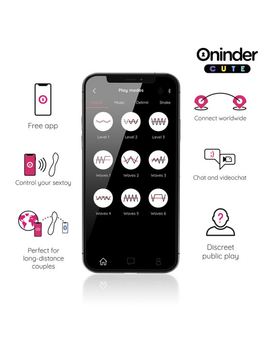 VIBRADOR APP TAPPING ONINDER CUTE - SILICONA MÉDICA DE LA MARCA ONINDER CUTE