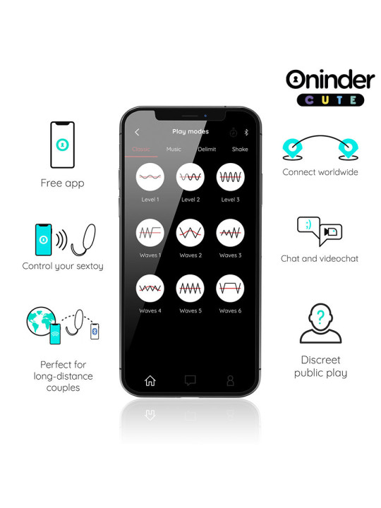 ONINDER HUEVO VIBRADOR APP CONTROL REMOTO SILICONA MÉDICA DE LA MARCA ONINDER CUTE