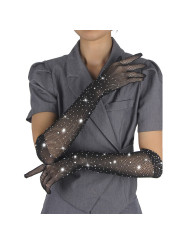 GUANTES TRANSPARENTES CON BRILLO NEGRO Y DIAMANTES SUBBLIME DE LA MARCA SUBBLIME ACCESORIES