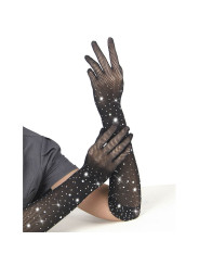 GUANTES TRANSPARENTES CON BRILLO NEGRO Y DIAMANTES SUBBLIME DE LA MARCA SUBBLIME ACCESORIES