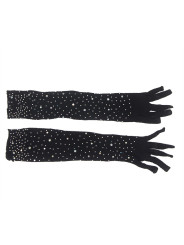 GUANTES TRANSPARENTES CON BRILLO NEGRO Y DIAMANTES SUBBLIME DE LA MARCA SUBBLIME ACCESORIES