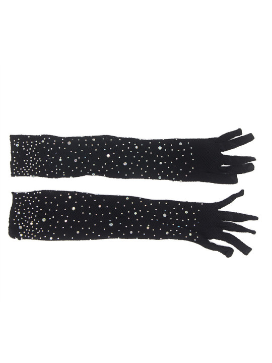 GUANTES TRANSPARENTES CON BRILLO NEGRO Y DIAMANTES SUBBLIME DE LA MARCA SUBBLIME ACCESORIES