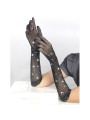 GUANTES TRANSPARENTES CON BRILLO NEGRO Y DIAMANTES SUBBLIME DE LA MARCA SUBBLIME ACCESORIES