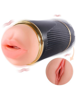 MASTURBADOR DUAL BOCA Y VAGINA CON VIBRACIÓN INDEPENDIENTE DE LA MARCA SHEQU