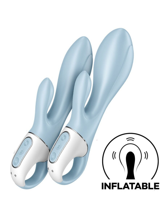 SATISFYER VIBRADOR RABBIT INFLABLE AZUL PUNTO G CLITORIS DE LA MARCA SATISFYER VIBRATOR